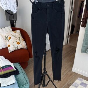 Express Black Distressed Skinny Jeans